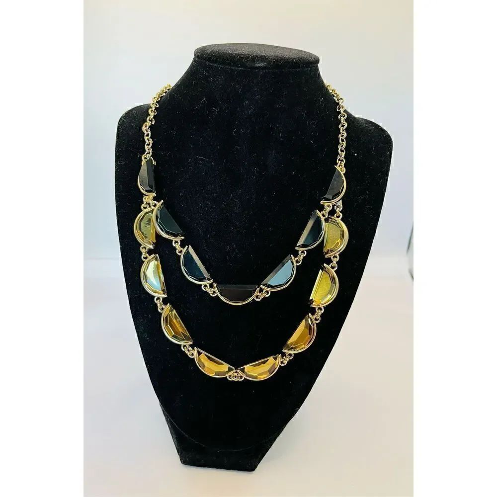 Crescent Gem Double Strand Necklace by Coldwater Creek NWT